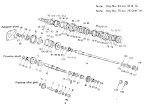Datsun Fairlady illustration no. 032B-1 Transmission Shaft & Gear 2000 (U20) (Servo Synchro Type)