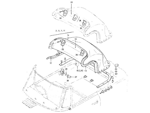Datsun Fairlady Parts illustration no. 059-1 Soft Top