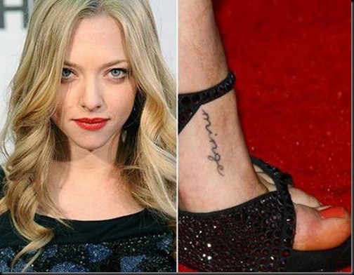  for a woman's pubic hair or genitals. (Amanda Seyfried 'minge' Tattoo)