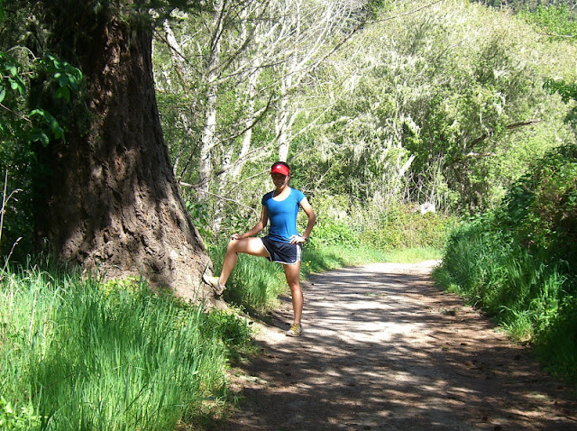 Serena pauses for a photo on the run