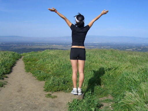 Serena on the summit of Windy Hill