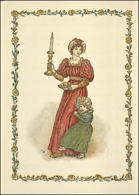 woman with candle and child