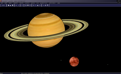 planetas Saturno e Marte