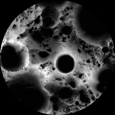 sombras no polo sul da Lua