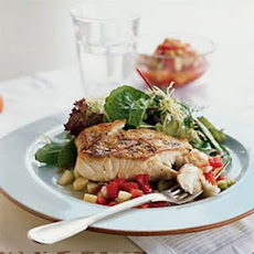 Sautéed Halibut with Gazpacho Salsa