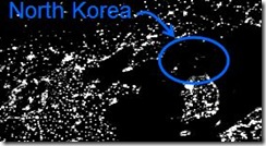 North Korea at night, look at South Korea.