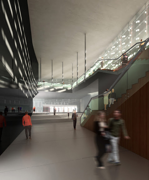 CREAA , vestibulo del auditorio del centro de creacion de las artes de Alcorcon , bienvenida ayuntamiento CREAA , vestibulo del auditorio del centro de creacion de las artes de Alcorcon , bienvenida ayuntamiento