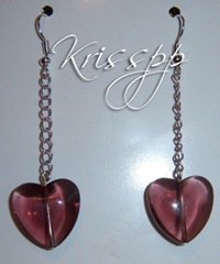 Pendientes corazones amatista