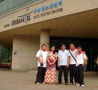 Day 2 (9:00 am) - MCCID Group wears Filipino costume in front of DreamTel International Youth Center Hostel.