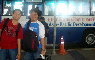 Day 0 - Sir Edmond Guzman of MCCID College Tiaong, Quezon and Jojo in front of APCD PWD Friendly Service Bus
