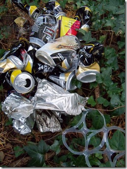 discarded drink cans