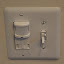The motion sensor is on the left.  The dimmable switch on the right is another blog!