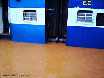 railway in flood water