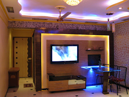 tv showcase in living room