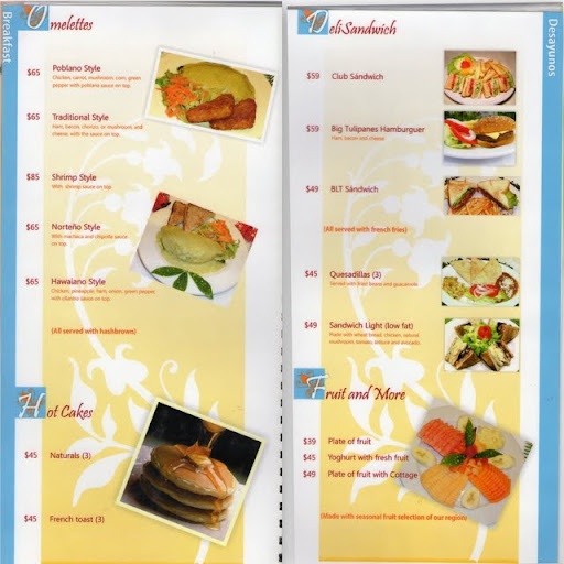 Restaurant Los Tulipanes in Rincon de Guayabitos, Nayarit, Mexico menu2