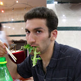 Shahaub eating his greens