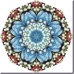 octagon tea bag tile, blue, pink, whitel