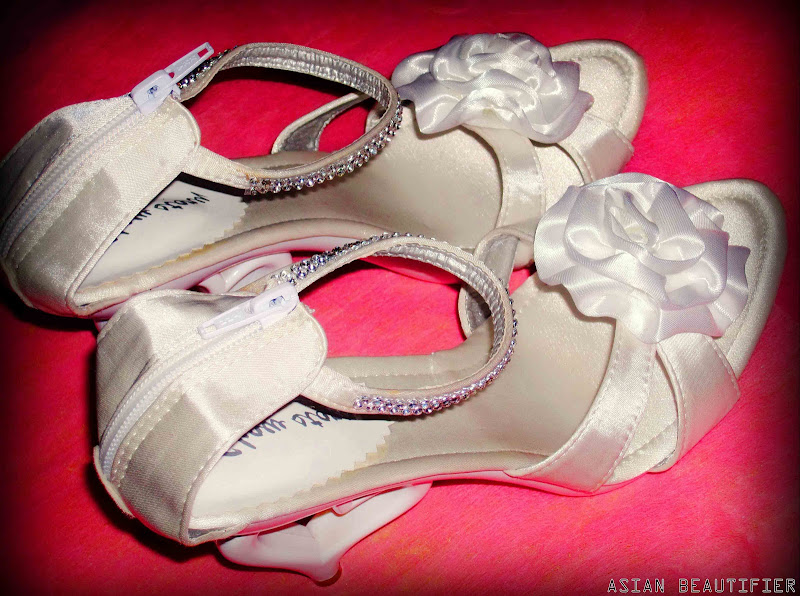 Satin Diamonte Heart High Heel Shoes Satin Diamonte Heart High Heel Shoes