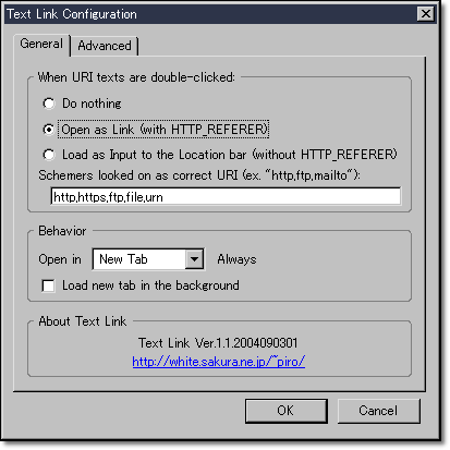 addon text link