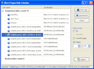 Hyperlink Checker for Microsoft Word Hyperlink Checker for Microsoft Word