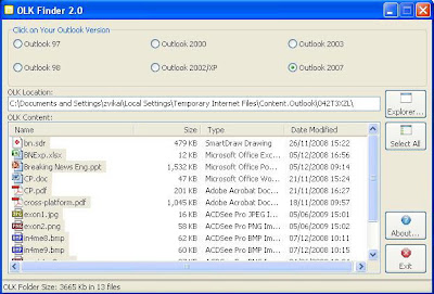 Recover Microsoft Outlook Attachment with OLK Finder Recover Microsoft Outlook Attachment with OLK Finder