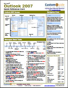 Microsoft Outlook 2007 cheat sheet Microsoft Outlook 2007 cheat sheet