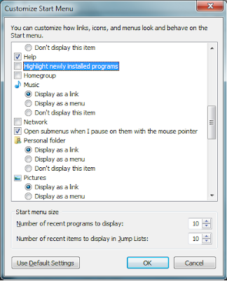 Disable/Enable New Program Highlighting in Windows Start Menu Disable/Enable New Program Highlighting in Windows Start Menu