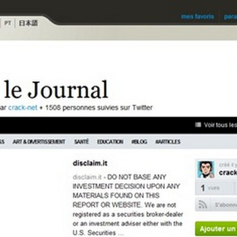 Les meilleurs articles de blogs twittés sur votre compte édités dans un quotidien en ligne