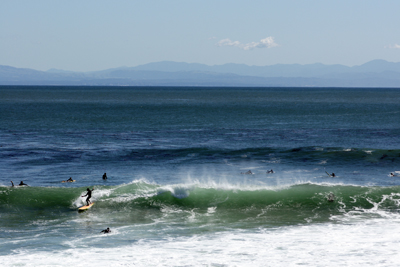 Surfers at Steamer Lane, Santa Cruz