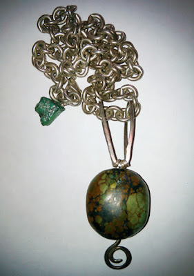 "Stabilized" Turquoise and Sterling Silver Necklace by Sherry Cordova Jewelry "Stabilized" Turquoise and Sterling Silver Necklace by Sherry Cordova Jewelry