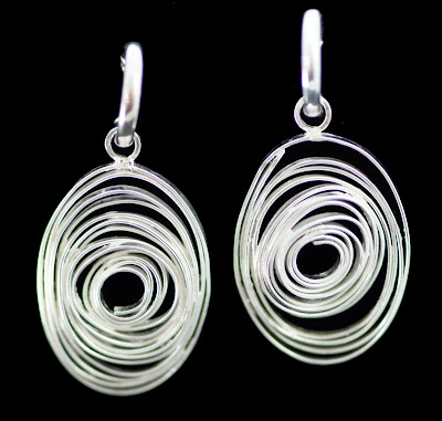 Swirling Schools Oval Earrings