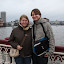 Dallas and Thomas in front of the Thames River