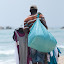 Clothing seller on the beach
