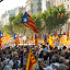 Protesters wanting Barcelonas independence from Spain