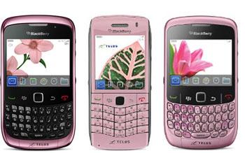 Les Blackberry Curve 3G, le Pearl et le Curve roses