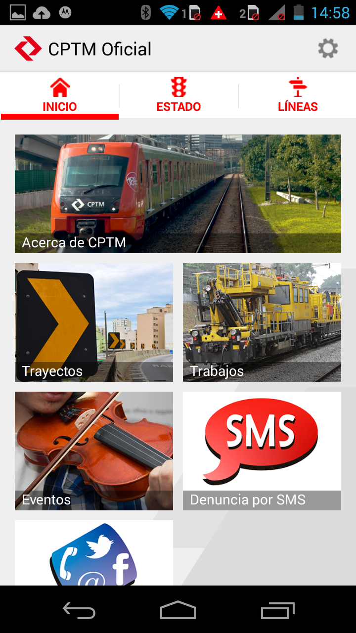 Android application CPTM Oficial screenshort