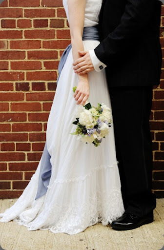 girl in white dresses with blue satin sashes