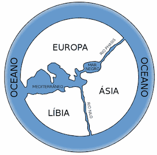 mapa mundi [do mundo], segundo anaximandro