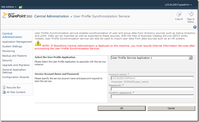 User Profile Synchronization Service User Profile Synchronization Service