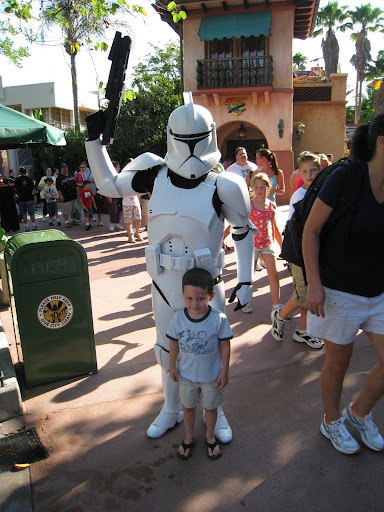 Eli posing with a Clone Trooper.