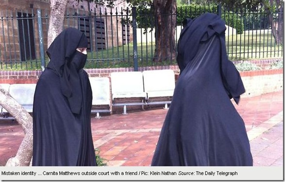 Copy of 19 11 2010 Burqa-clad mum Carnita Matthews jailed for six months