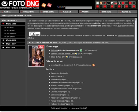 Página de descarga Foto DNG