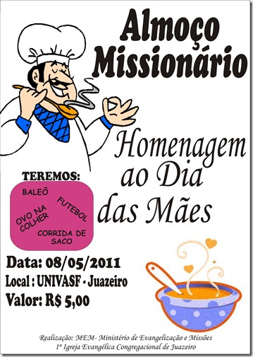 almoço missionário almoço missionário