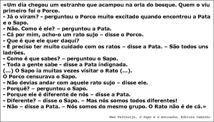 O sapo e o estranho excerto