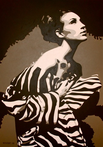 [Zebra fashion girl painting by Luc Vervoort[3].jpg]