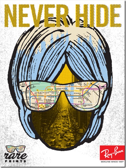 Ray Ban Never Hide - Rare Print by Ames Brothers