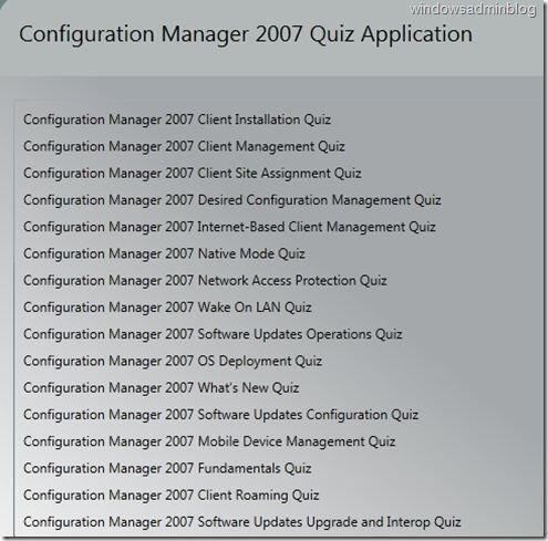 SCCM 2007 Quiz Application