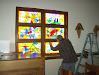 The southwest stained glass windows.