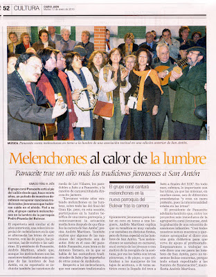 El grupo PANACEITE cantar&aacute; en la Lumbre de San Ant&oacute;n