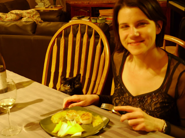 Zoe, me, and scallops